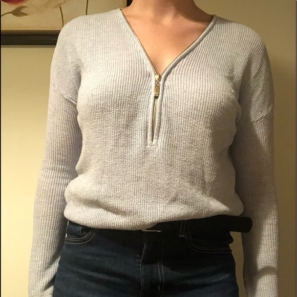 Knit quarter zip Dynamite Long Sleeve Shirt - Picture 4 of 5